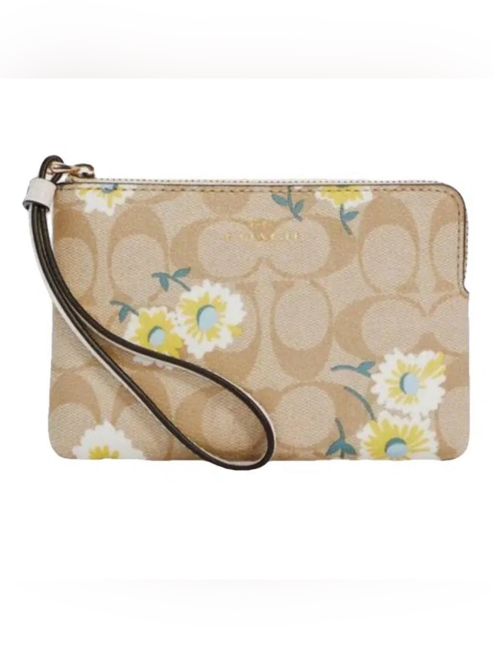 Coach Women's Signature Canvas
Corner Zip Wristlet